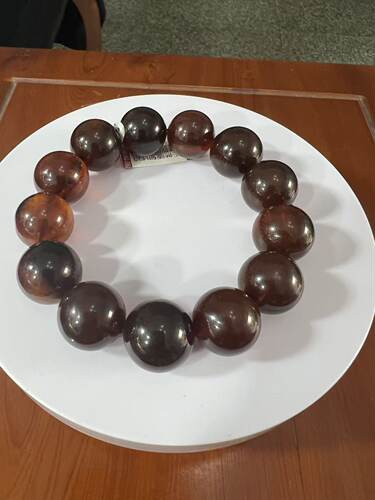 【莓莓珠宝】天然缅甸琥珀紫罗兰18mm手串