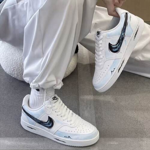 【定制球鞋】Nike Court Vision 1 青墨踏浪 板鞋 低帮 复古百搭