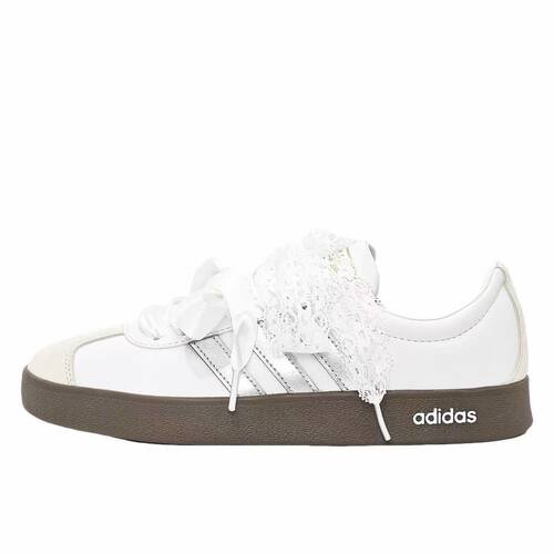 【定制球鞋】adidas VL COURT 2.2银蕾丝 经典复古低帮 板鞋