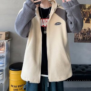 加厚羊羔绒棉衣男冬季新款宽松ins潮牌休闲棉服港风高街连帽外套图片
