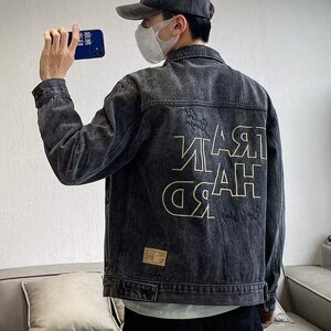 新款减龄港风外套男装春秋时髦休闲刺绣字母宽松百搭洋气Y8005P65图片