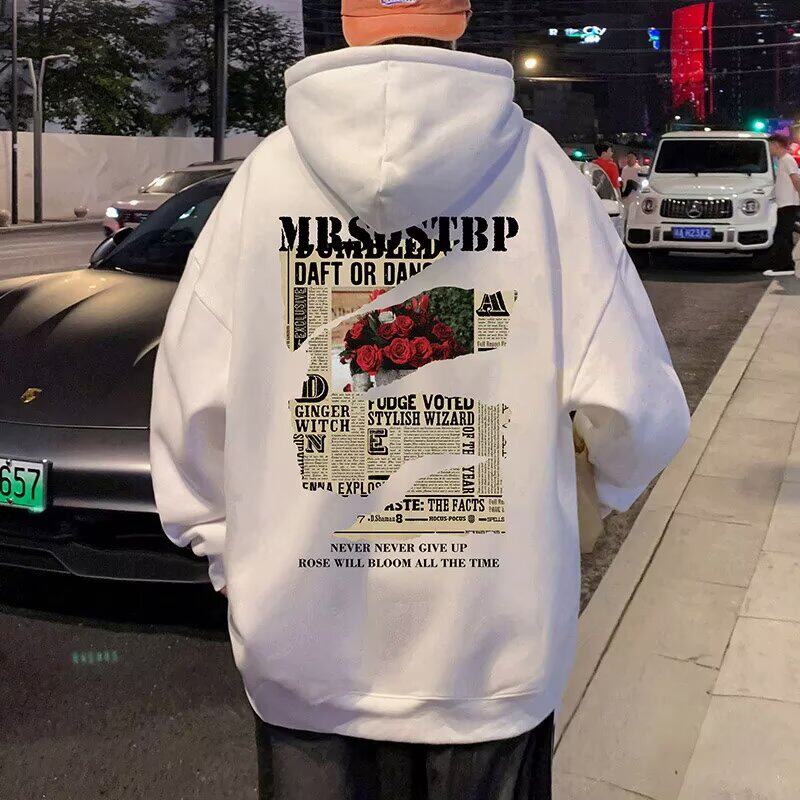 气质新款流行潮流慵懒潮流印花连帽卫衣高街宽松外套insL202P40,男装卫衣,星座208-1