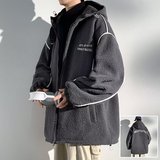 摇粒绒外套棉衣男生2025新款春秋冬季潮牌加绒加厚羊羔绒冬装棉服，男装棉衣，星座208-1