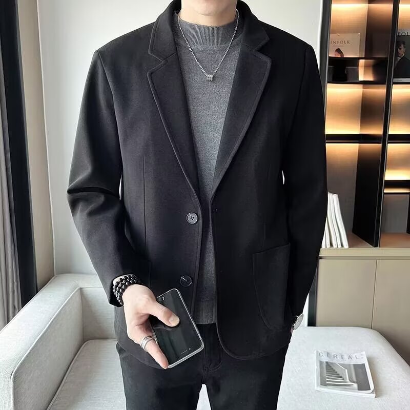 男士高品质加厚毛呢子西装外套修身时尚厚款便西单西服LZ342P75,男装西服套装,星座208-1