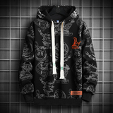 卫衣潮牌圆领宽版绣花连帽，男装卫衣，星座208-1