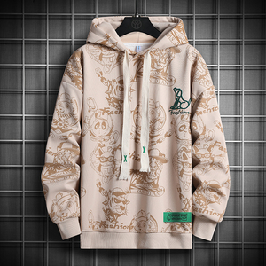 卫衣潮牌圆领宽版绣花连帽，男装卫衣，星座208-1