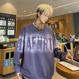 春秋季卫衣假两件潮流时尚印花圆领，男装卫衣，星座208-1