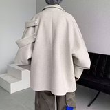 毛呢外套男秋冬小众设计感美式复古宽松休闲加厚夹克潮牌大衣P75，男装夹克，星座208-1