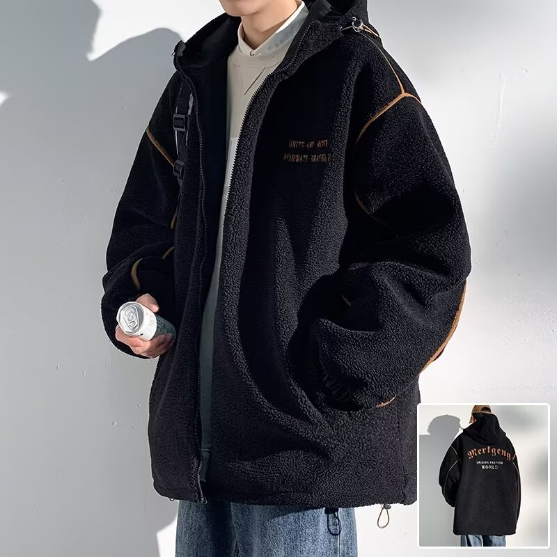 摇粒绒外套棉衣男生2025新款春秋冬季潮牌加绒加厚羊羔绒冬装棉服,男装棉衣,星座208-1