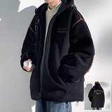 摇粒绒外套棉衣男生2025新款春秋冬季潮牌加绒加厚羊羔绒冬装棉服，男装棉衣，星座208-1