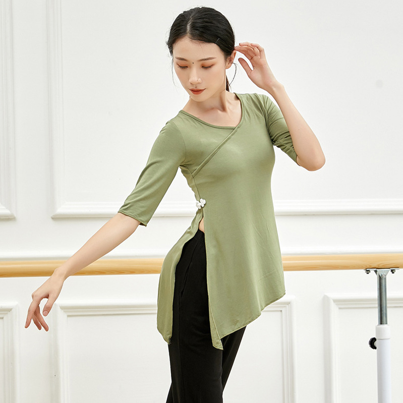 古典舞莫代尔中袖飘逸瑜伽服专业