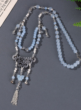 古风汉服长项链渐变流苏软璎珞