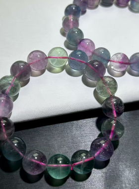 天然彩绿萤石手串彩萤石绿萤石手链diy百搭串珠宝男女一物一拍