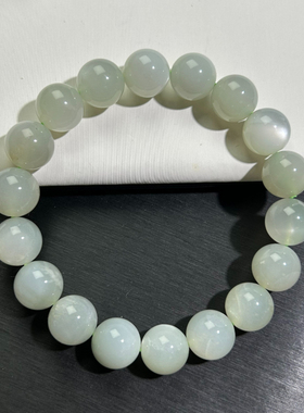 绿月光月光石手串女款绿色单圈手链时尚女士素圈冰透