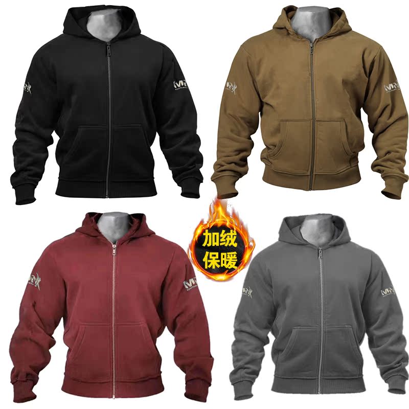 肌肉运动卫衣男连帽跑步健身服