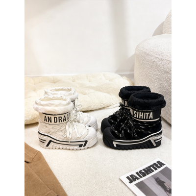 潮流中筒月亮靴女鞋新款雪地靴子