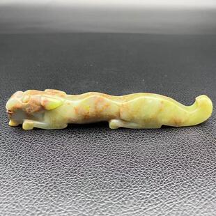 岫玉虎符笔架玉佩复古雕刻虎头筷子架勺子架古玩玉器老虎把件镇尺