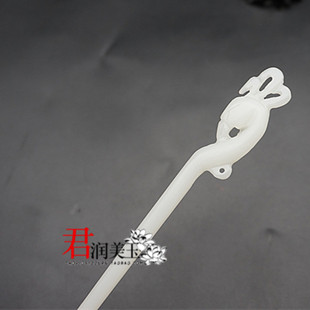 琉璃仿白玉凤头发簪汉服民族风白色玉簪发饰盘头发钗簪子古装包邮