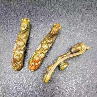 古玩杂项苍龙教子带钩玉佩仿古做旧腰带扣把玩件古风汉服腰佩挂钩