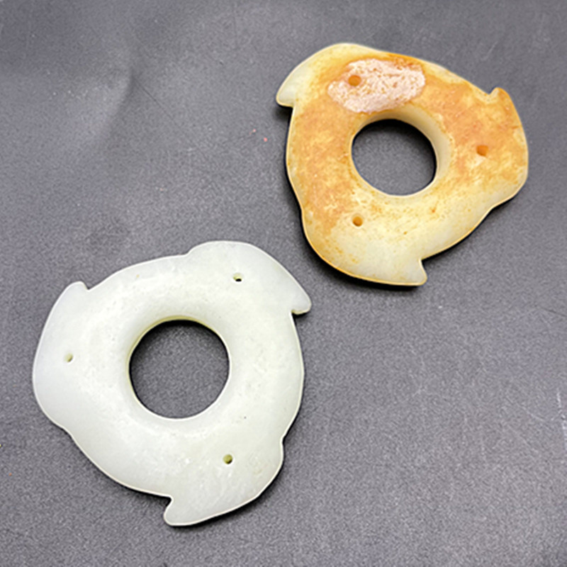 岫玉璇玑吊坠挂件玉环玉佩中国风古装汉服腰佩路路通古玩玉器挂坠