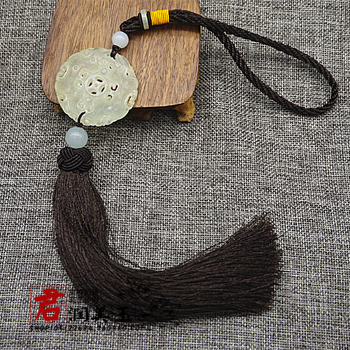 古风古装腰佩流苏腰坠岫玉双龙玉佩玉坠中式婚礼腰坠信物拍摄道具