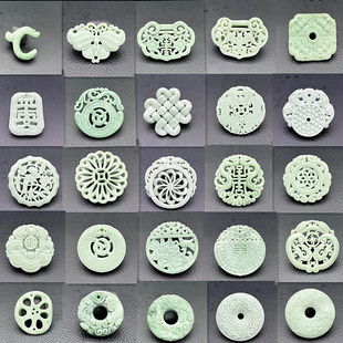 贵州翠玉梅花锁蝙蝠锁吊坠挂件喜上眉梢祥云平安扣玉佩玉坠毛衣坠