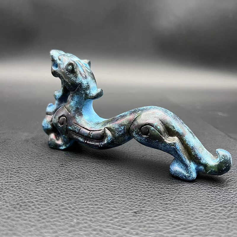 古玩铜器仿古龙璃龙摆件家用镇纸书房貔貅笔架摆件创意办公室摆件