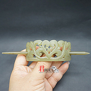 和田玉发冠帽冠青白玉玉冠发簪玉簪头饰 男女款 头饰发饰汉服道具