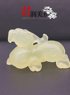 天然岫玉貔貅摆件奇石把玩件古风原石玉器手工雕件貔貅吊坠挂件玉