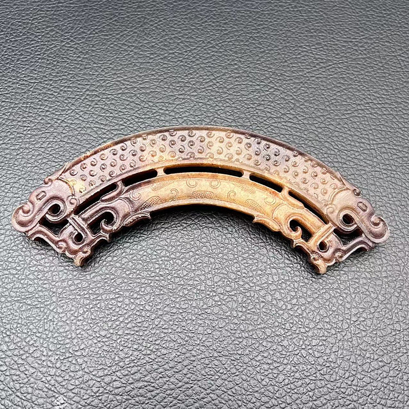岫玉仿古做旧双龙玉璜吊坠古玩玉器仿战汉玉珩腰佩流苏锁骨链项链