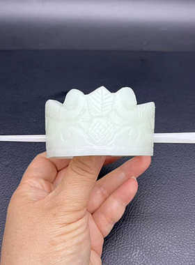 汉服古风发冠帽冠仿白玉如意云纹白色帽冠新中式头饰发饰拍摄道具