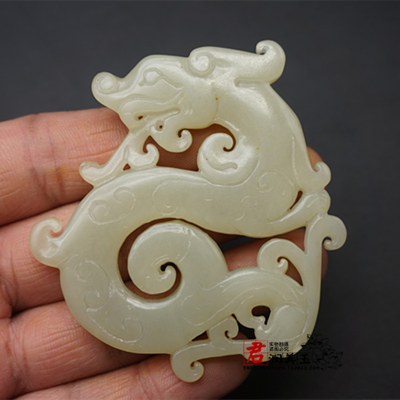 古玩玉器岫玉镂空仿古龙凤吊坠挂件玉石玉佩古风腰佩禁步项链玉坠