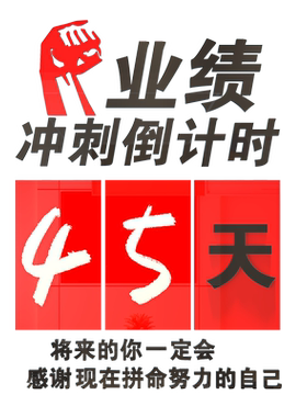 业绩冲刺倒计时墙纸画业务励志3d