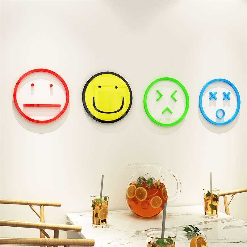 网红表情客厅卧室奶茶馆墙贴画