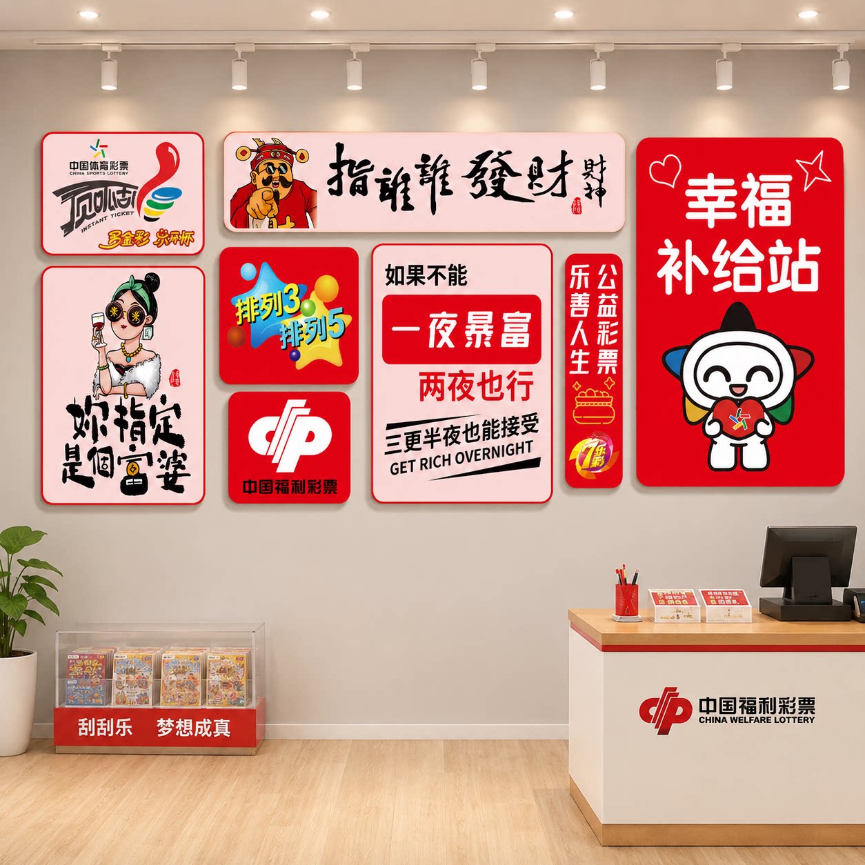中国体育彩票背景墙墙面装饰背景墙形象墙网红主题墙贴体彩背景墙