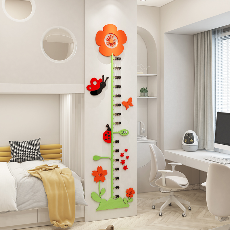 卡通宝宝测量身高神器尺墙贴儿童房客厅面装饰小花不伤墙亚克力画,家居饰品,身高贴,淘宝优惠券,粉丝福利购,淘宝优惠卷