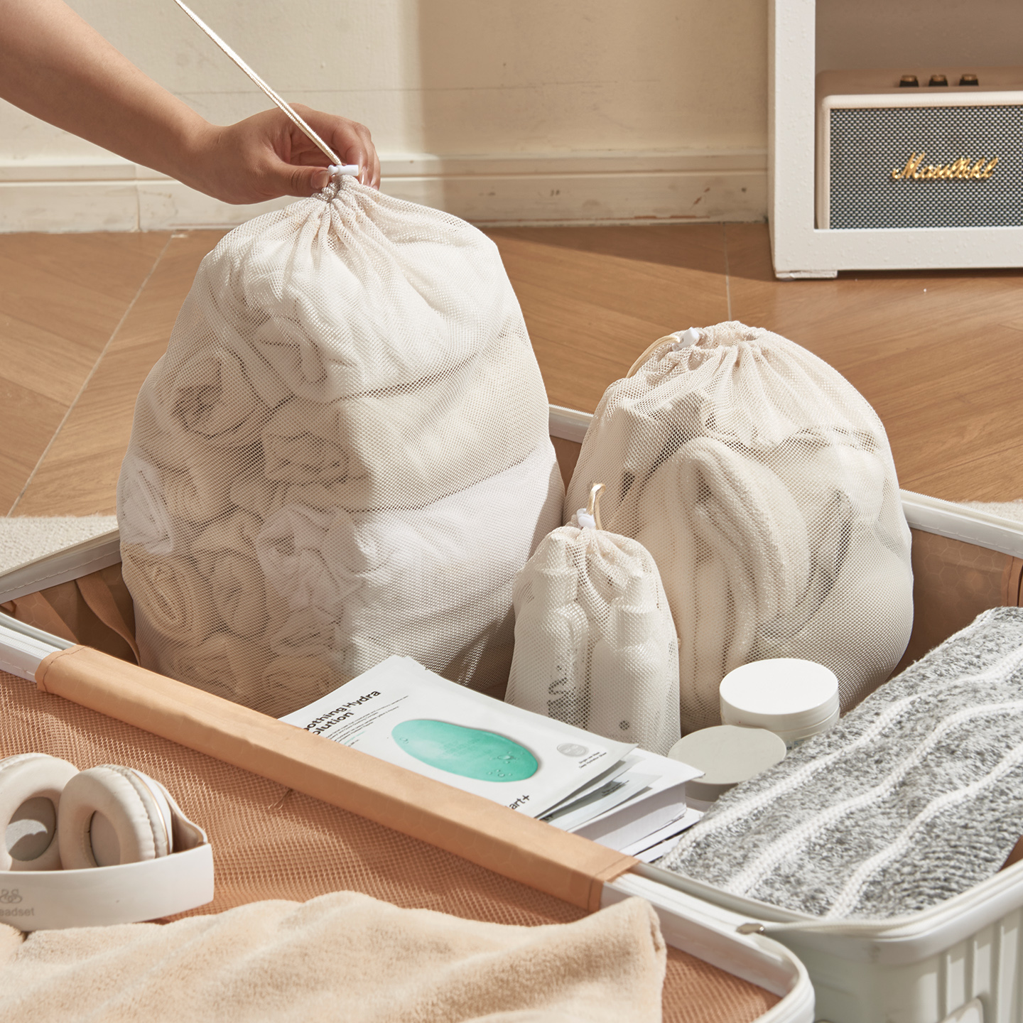 旅行收纳袋抽绳束口袋行李箱分装