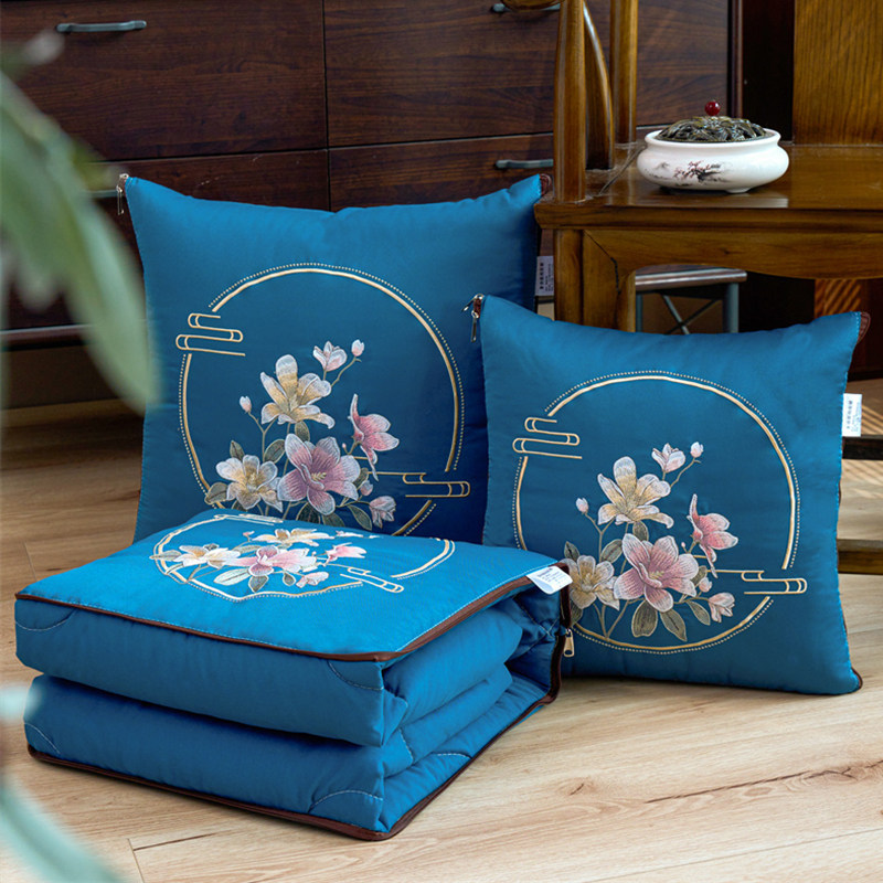 新中式绣花抱枕被子两用二合一可折叠车载沙发毯子午睡被靠枕靠垫,居家布艺,抱枕被,淘宝优惠券,粉丝福利购,淘宝优惠卷