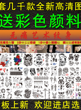 暂时性纹身模板无痛艺术纹身刮绘彩色仿真一次性摆地摊纹身模板