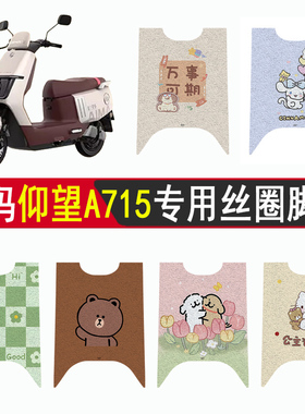 适用爱玛仰望A715电动车改装饰配件专用新款丝圈防水防滑踏板脚垫