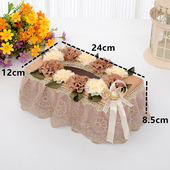 桌面蕾丝布艺纸巾盒桌面抽纸盒布艺郁金香系列纸巾收纳抽纸盒 包邮