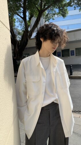 无性别基础款抗皱衬衫