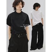 夏季 舒适纯棉正肩小领口短袖 tee双面材质 一衬YICHEN 男女同款