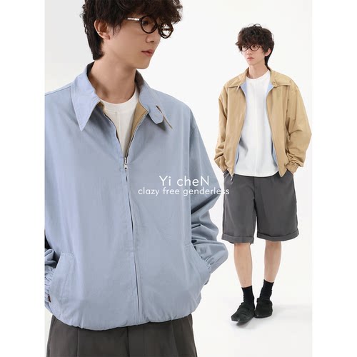 YICHEN春秋双面穿翻领撞色夹克