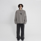 新款 一衬YICHEN 春季 刺绣空气层卫衣小圆领设计感不规则切割上衣