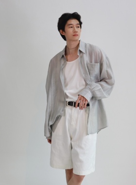 一衬YICHEN 夏季薄款防晒衬衫垂感韩版百搭宽松长袖上衣男女同款