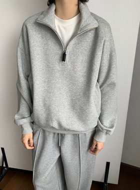 一衬YICHEN 半拉链卫衣高领基础款短款内搭上衣 男女同款