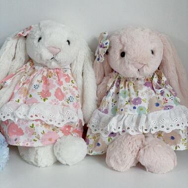 甜心么么邦尼兔18cm31cm36cm51cm自制娃衣着替碎花裙子不含兔子