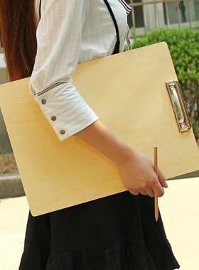 木质文件夹板A4速写板8K美术生专用A3素描木制绘画板夹6K8开垫板