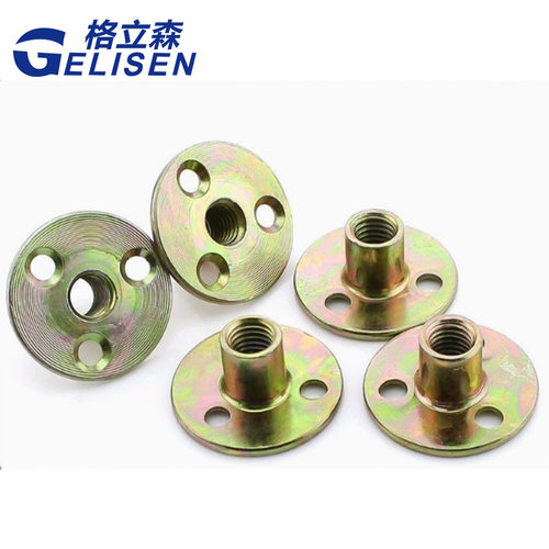 铁板螺母家具三孔锁紧m6m8m10